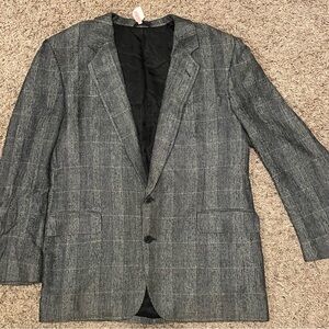 Bachrach vintage 100% PURE SILK Gray Windowpane Sport Coat-42R